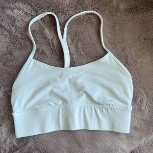 Lululemon White Flow Y Bra Longline